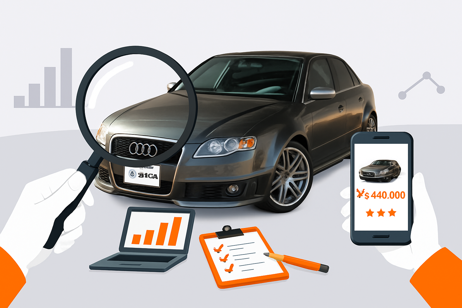 アウディ ＲＳ４の買取相場推移イメージ