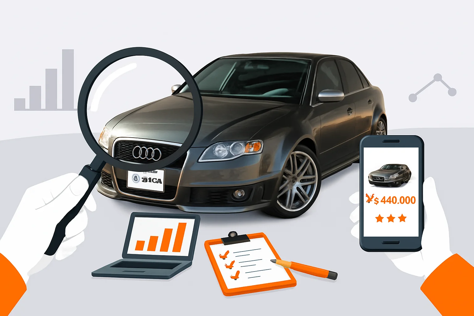 アウディ ＲＳ４の買取相場推移イメージ